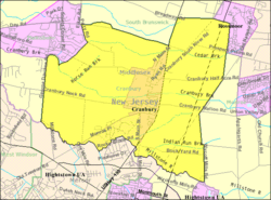 Census Bureau map of Cranbury Township, New Jersey