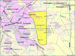 Census Bureau map of Evesham Township, New Jersey