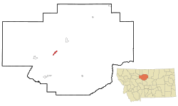 Location of Fort Benton, Montana