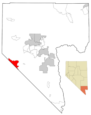 Location of Sandy Valley in Clark County, Nevada