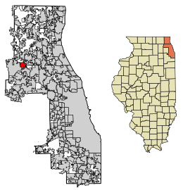 Location of Barrington in Cook and Lake Counties, Illinois.
