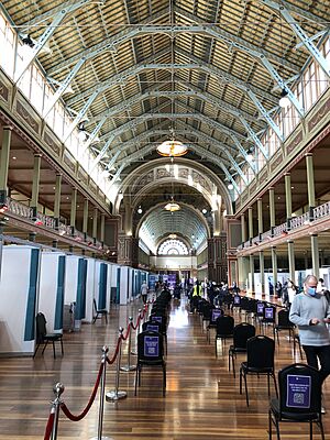 Covid-19 vaccination at the Royal Exhibition Building