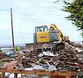 Crushed house