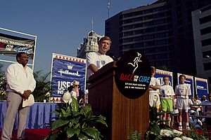 Dan Quayle speaking at the Race for the Cure 1990