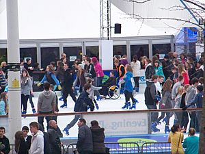 Daytime skating on the Leeds Ice Cube