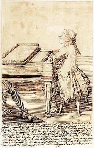 Domènec Terradellas, caricature de Pier Leone Ghezzi, 1743