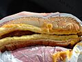 Enormous Omelet Sandwich unwrapped