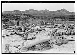 Excavations at Khirbet Mefjer near Ain el-Sultan, Jericho looking N.W. showing baths LOC matpc.03717