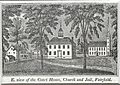 Fairfield Connecticut Town Green Woodcut c1840