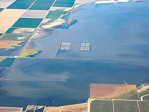 Flooded farms in Cocoran, California 2023-07-11