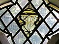 Fragment of medieval glass, St Peter, Rodmell