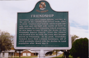 Friendship state historical marker
