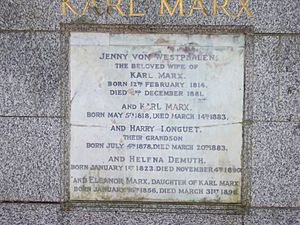 Gravestone - Karl Marx grave - Highgate East Cemetery - North London, England
