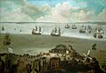 HMS 'Tiger' taking the 'Schakerloo' in the harbour of Cadiz, 23 February 1674