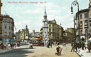 Hastings town centre postcard