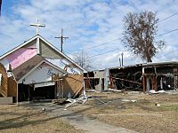 Hurricane Ike Sabine Pass TX church and building