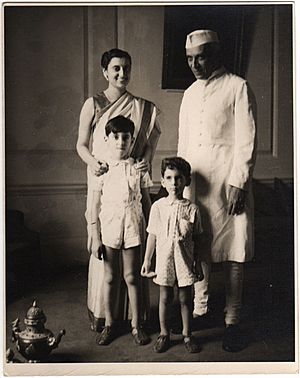 Indira Gandhi, Jawaharlal Nehru, Rajiv Gandhi and Sanjay Gandhi