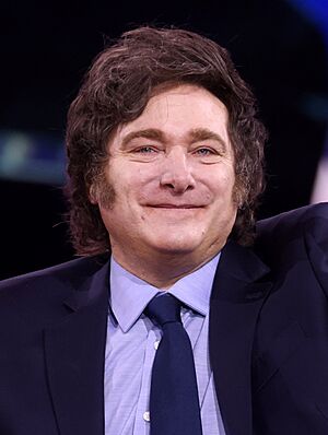 Milei, 54, smiling in a photograph.