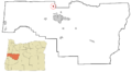 Lane County Oregon Incorporated and Unincorporated areas Junction City Highlighted