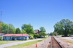 Railroad tracks and Church Street