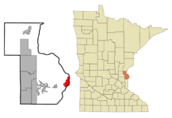 Location of the city of Taylors Fallswithin Chisago County, Minnesota