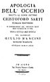 Mancini, Giulio – Apologia dell'occhio, 1795 – BEIC 1402608
