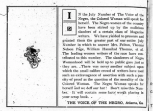 Manifesto of The Voice of the Negro, Vol 1, 1904