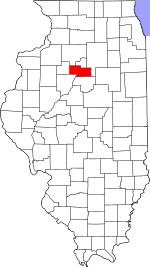 Map of Illinois highlighting Marshall County