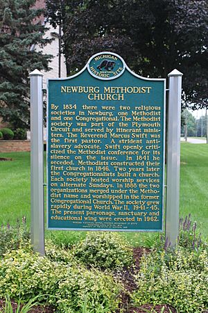 Newburgh Methodist Church historical marker Livonia Michigan