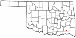 Location of Rattan, Oklahoma