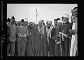 Pan-Islamic conference gathers at Shunet Nimrin, Transjordan. King Ali and Emir Abdullah- a close-up group LOC matpc.15763