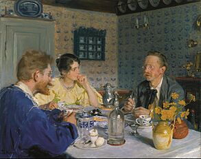 Peder Severin Krøyer - A luncheon. The artist, his wife and the writer Otto Benzon - Google Art Project