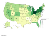 Percentage of Americans claiming Hungarian Ancestry by state in 2018