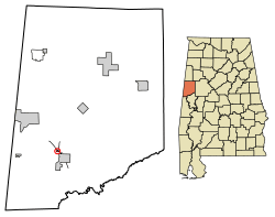 Location of McMullen in Pickens County, Alabama.