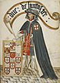 Portrait of Henry, Duke of Lancaster - William Bruges's Garter Book (c.1440-1450), f.8 - BL Stowe MS 594 (cropped)
