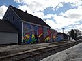Railroad mural downtown Lyndonville VT April 2019