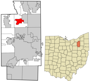 Location in Summit County and the state of Ohio