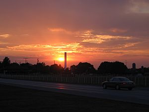 Sunset in Fairview, looking across US 36 (2006)