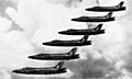Swift FR5s 2 Sqn RAF in flight 1956