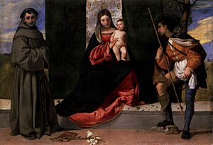 Tiziano, Madonna and Child with Sts Anthony of Padua and Roch