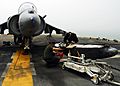 US Navy 080915-N-2183K-006 Marines clean and inspect the 25mm cannon of an AV-8B Harrier jet aboard the amphibious assault ship USS Peleliu (LHA 5)