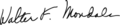 Walter Mondale Signature