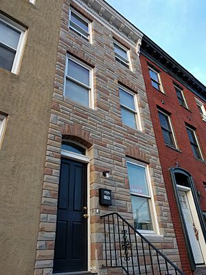 West baltimore formstone facing rowhouse