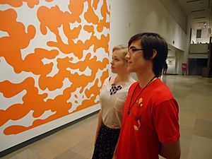 Young couple looking at painting Phoenix Art museum
