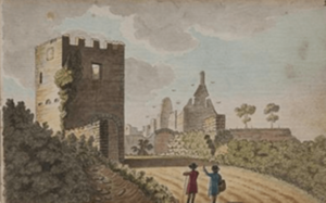 A water colour showing the ruins of Bellamont Castle in 1767
