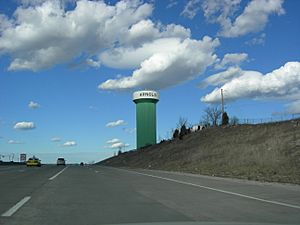 Arnold Water Tower from I-55 North (Now Sky Blue since Nov. 2015)