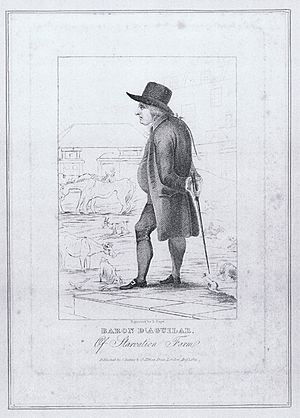 Baron D'Aguilar of Starvation Farm, engraved by B. Page, published by J. Robins & Co., London, 1821
