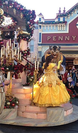 Beauty and the Beast in a Disneyland parade