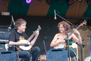 Bela Fleck and Abigail Washburn play a duet at Shakori Hills Festival in 2010.