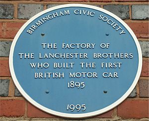 Blue plaque to Lanchester brothers